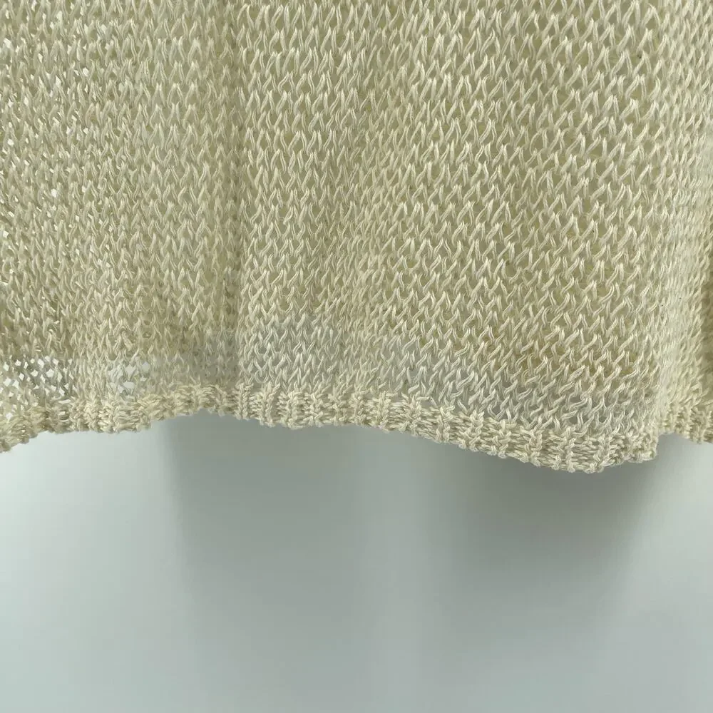 Liz Claiborne LIZSPORT Women’s Creme Fishnet Crochet Knit Pullover Sweater XL - Picture 8 of 10